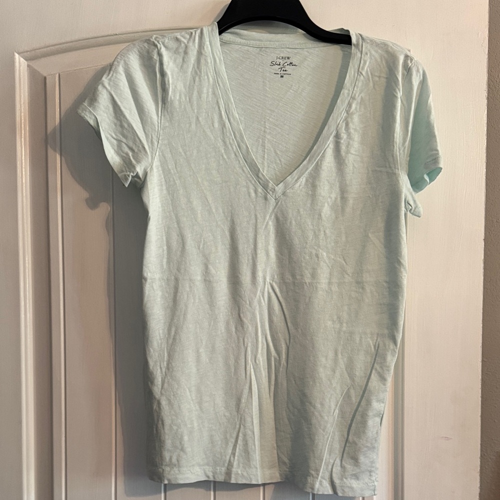 J. Crew Soft Mint V-Neck Tee‎
